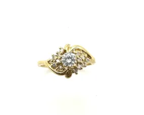 1/2 CTW Diamond Cluster Bypass Ring