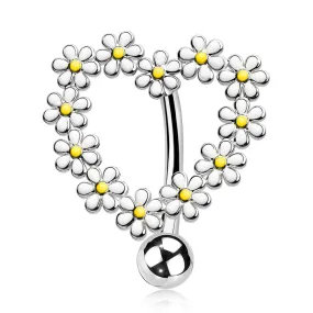 14G Daisy Design Belly Button Ring