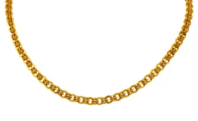 1890's Victorian 14 Karat Gold 19 Inch Circular Chain Link Necklace