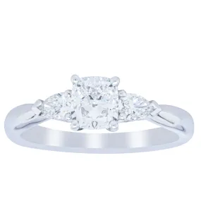 18ct White Gold .76ct Cushion Cut Diamond Ayla Ring