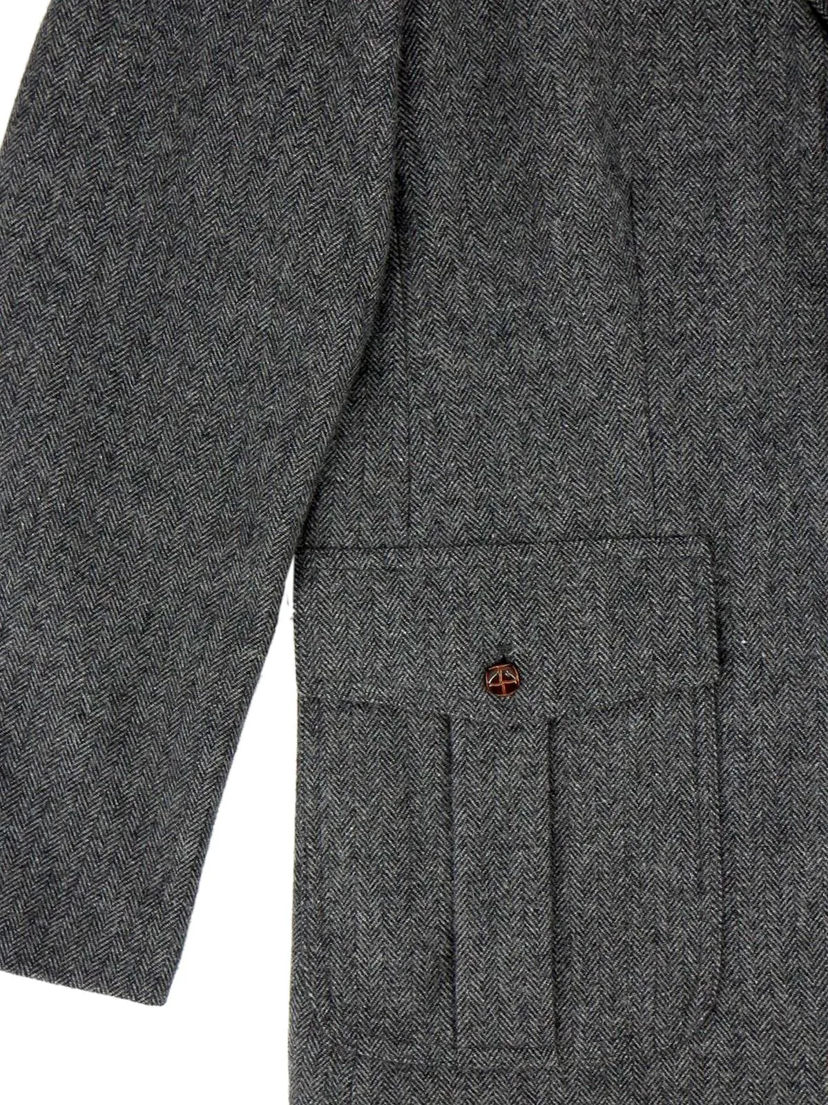 1940s Vintage Granville Herringbone Wool Jacket in Grey