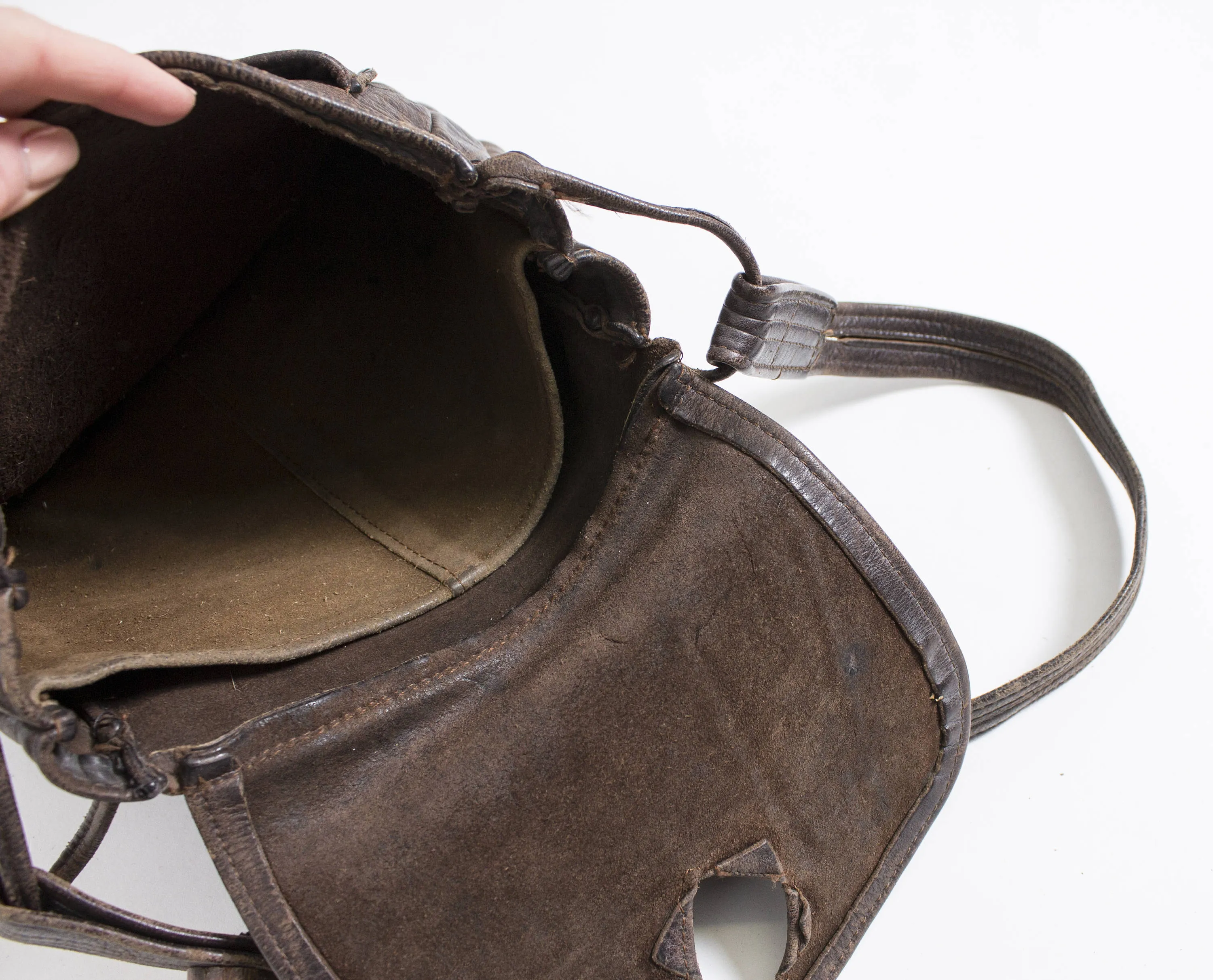 1970s Boho Purse Brown Leather Artisan Bag