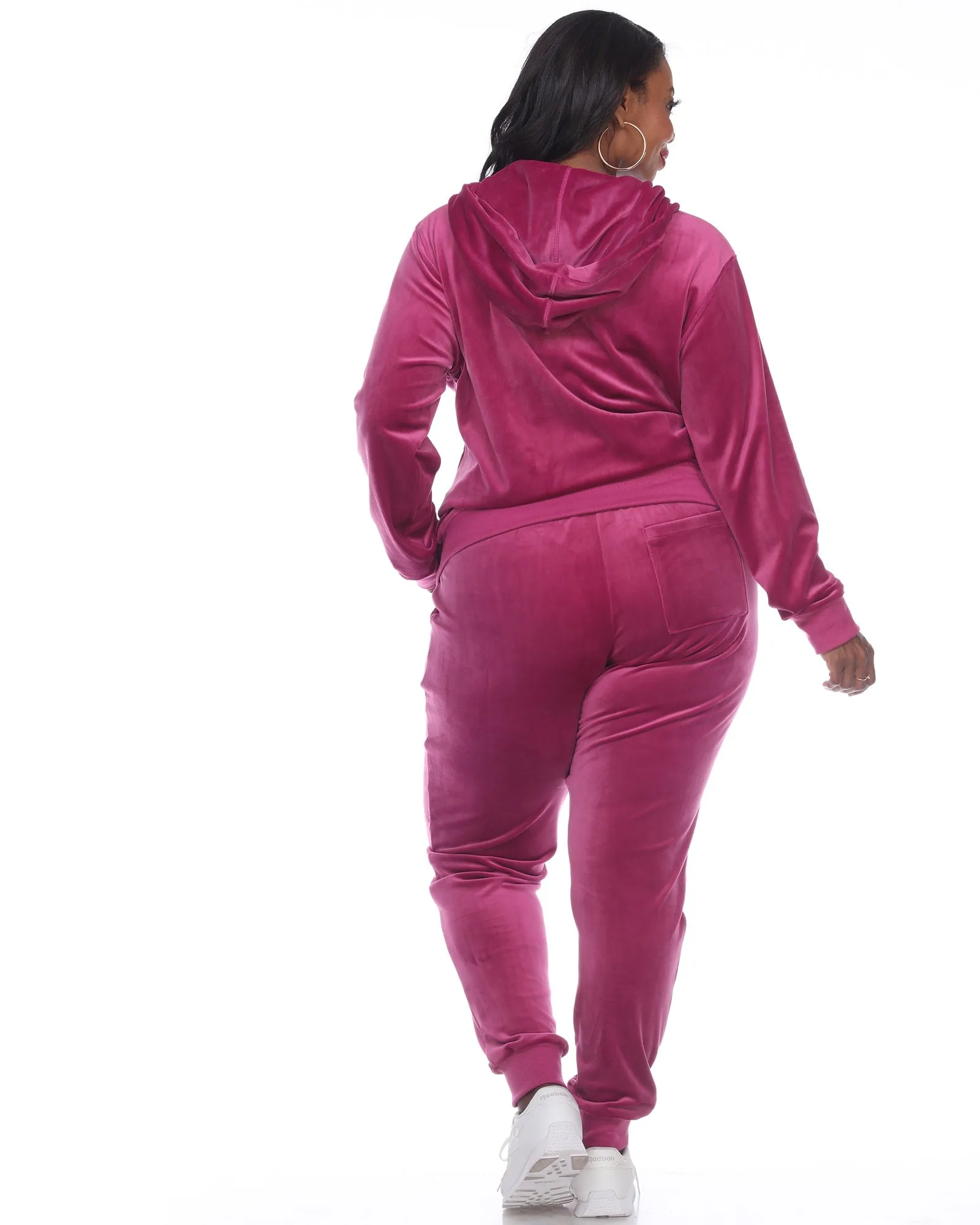 2 Piece Velour Track Suit | Fuchsia