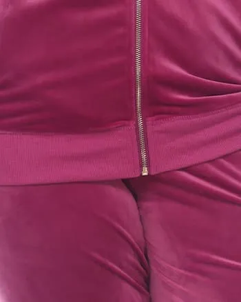 2 Piece Velour Track Suit | Fuchsia