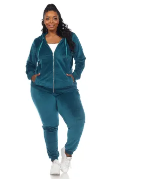 2 Piece Velour Track Suit | Teal