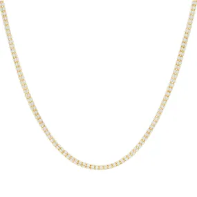 22K Multi Tone Rounded Link Chain W/ Stacked Oblong Beads, 24.3 Grams