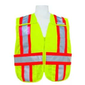 3A Safety - 5-Point Breakaway Mesh Safety Vest Lime Color Size XX-large - 5X-large