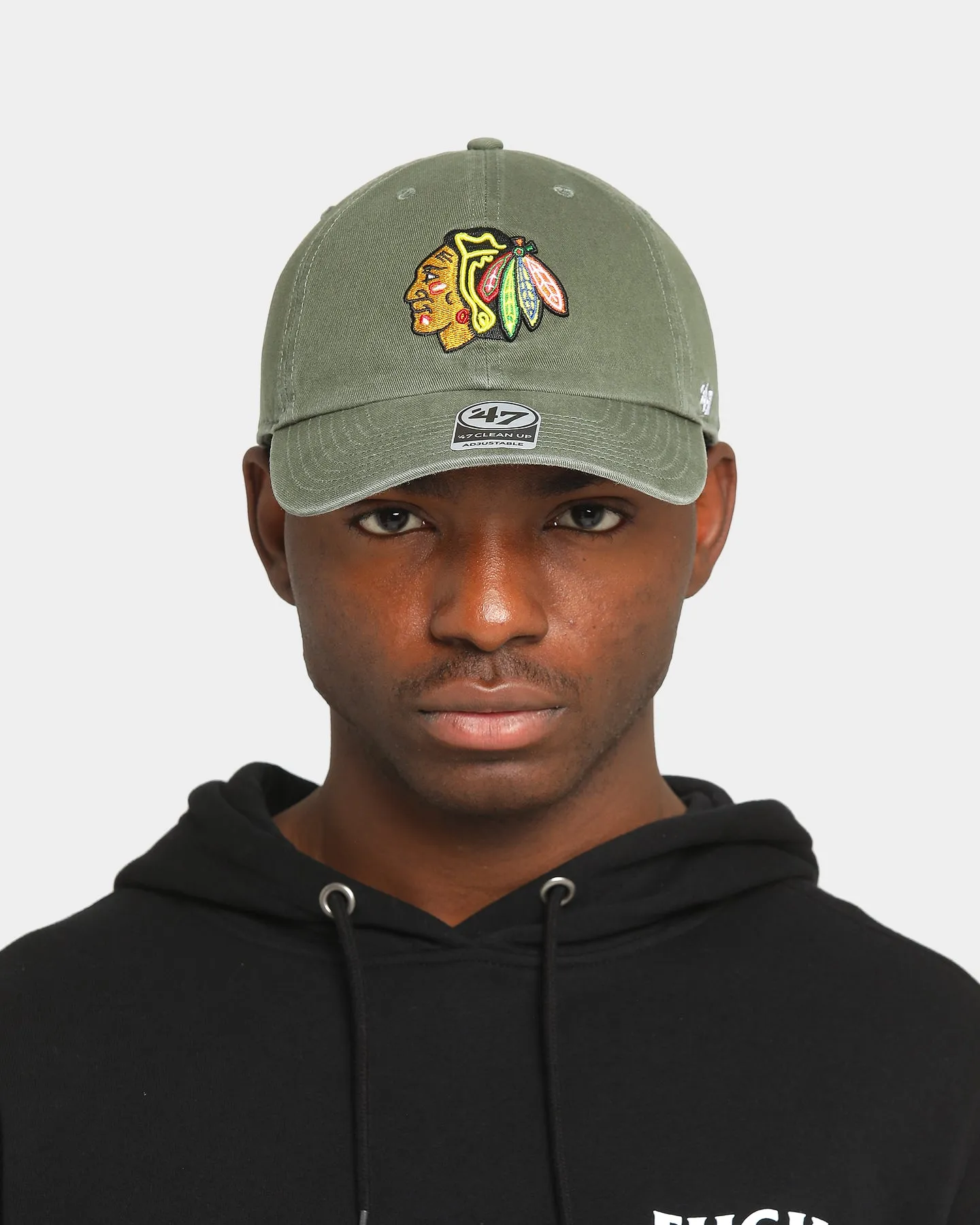 47 Brand Blackhawks Clean Up Strapback Moss