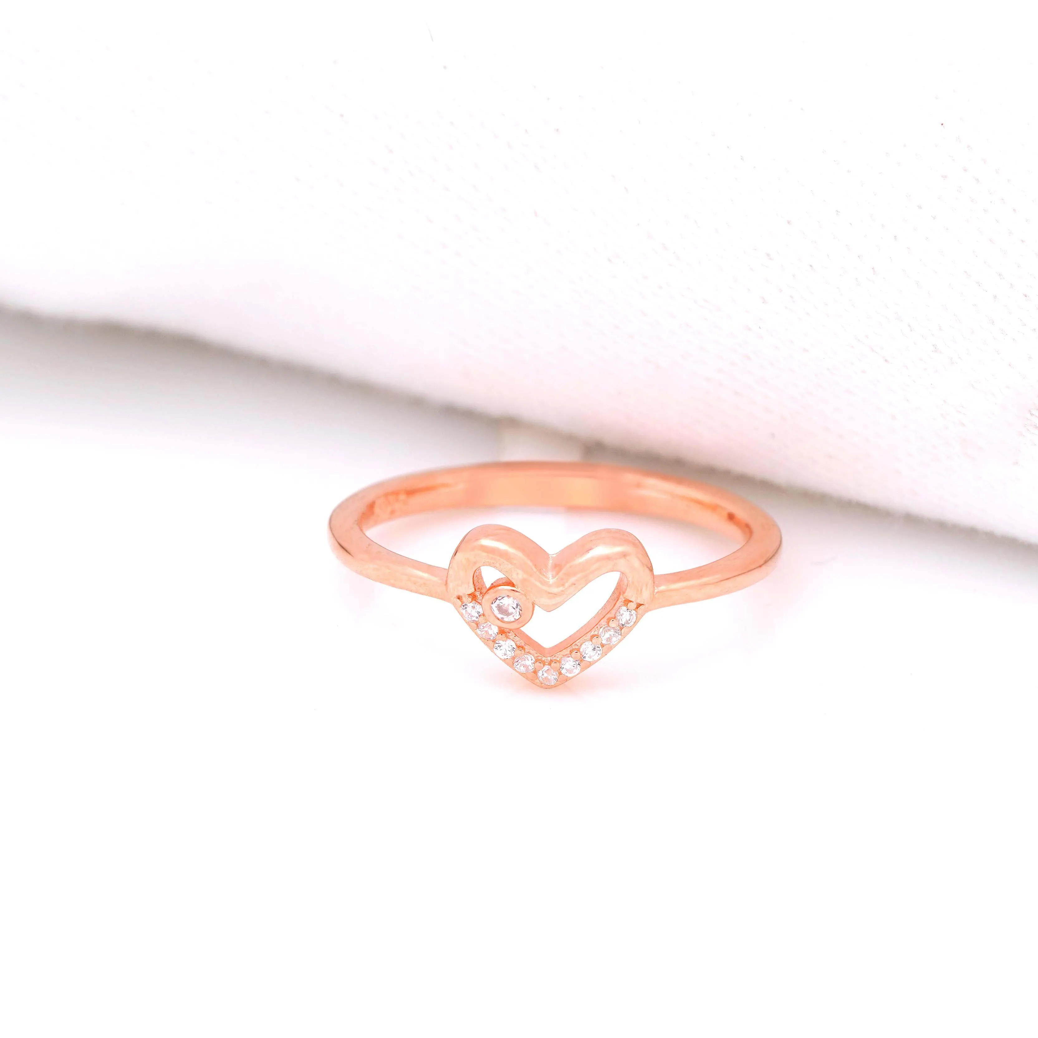 925 Rosegold Royal Heart Ring