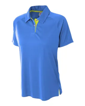 A4 NW3293 Womens Contrast Performance Polo - Royal Lime