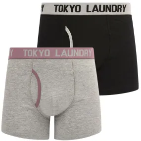 Abbots 3 (2 Pack) Boxer Shorts Set in Light Grey Marl / Grapeade - Tokyo Laundry