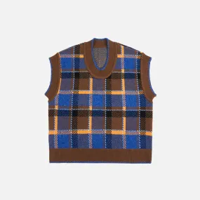 Ader Error Knit Vest - Blue Check