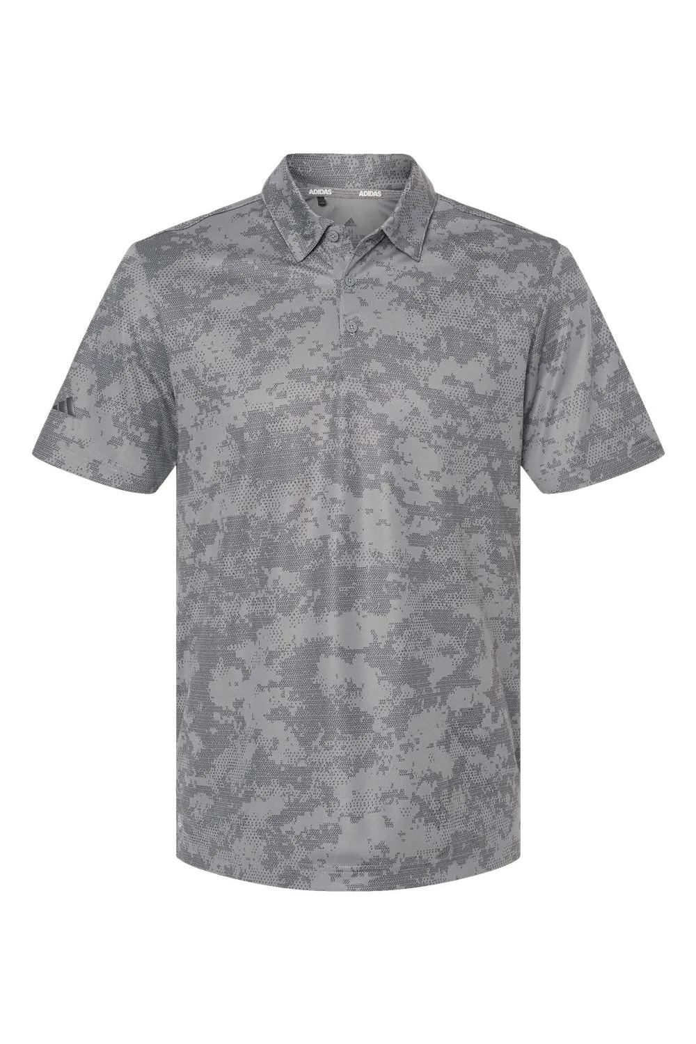 Adidas Mens Camo Moisture Wicking Short Sleeve Polo Shirt - Light Grey - NEW