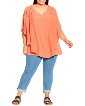 Ainslee Overlay Top | Peach