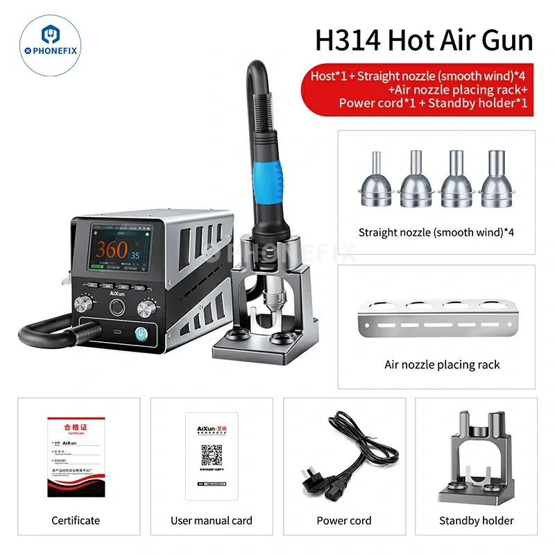 AiXun H314 1400W Hot Air Gun Intelligent Bga Rework Station