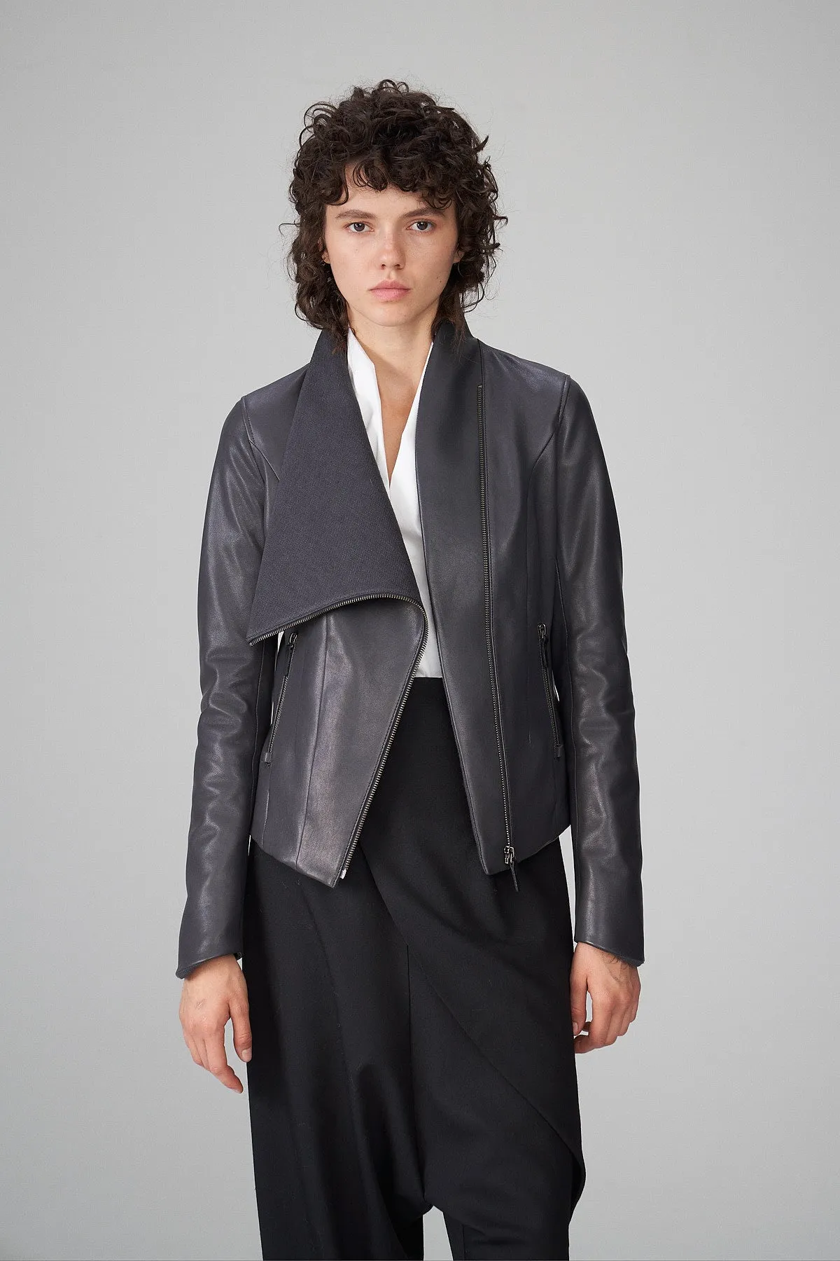 Alba - Anthracite Leather Jacket