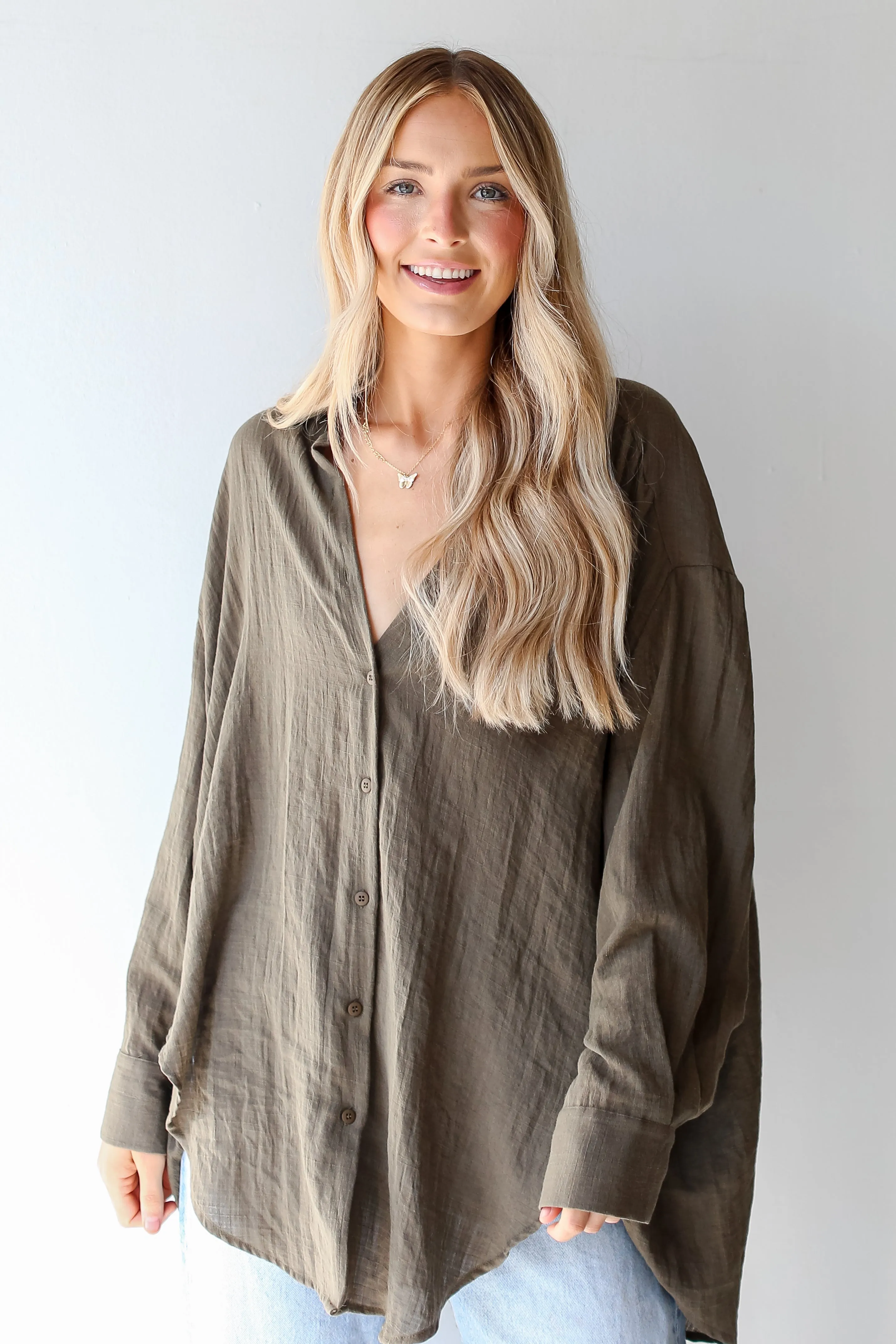 Allison Oversized Button-Up Blouse