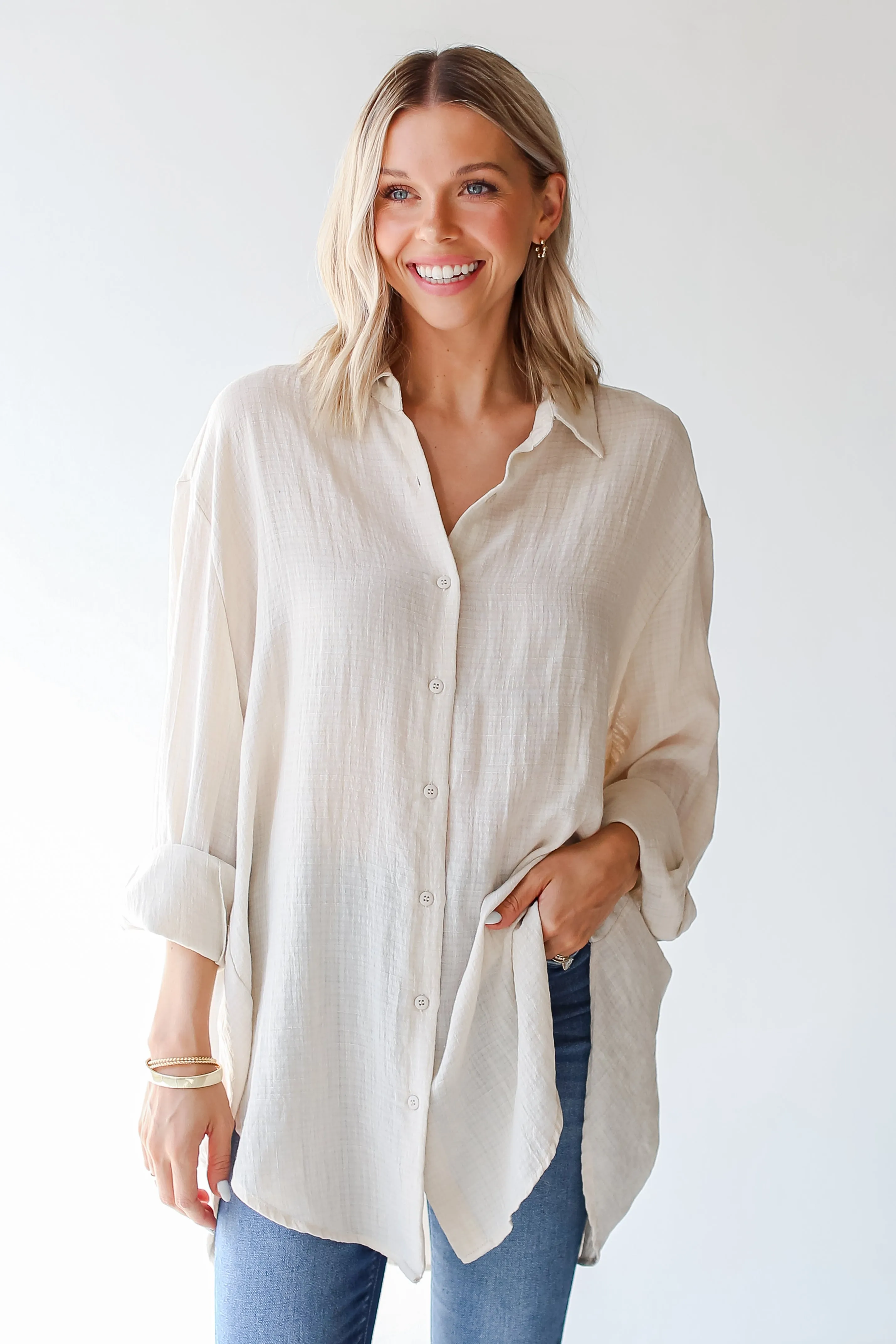 Allison Oversized Button-Up Blouse