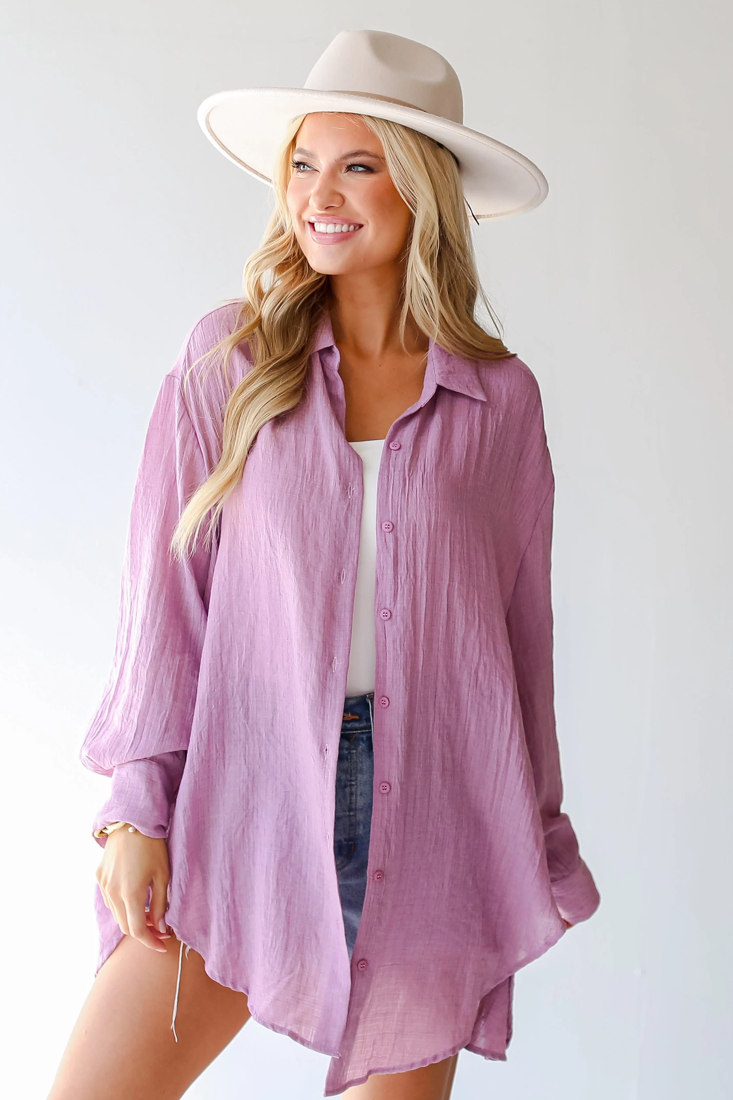 Allison Oversized Button-Up Blouse