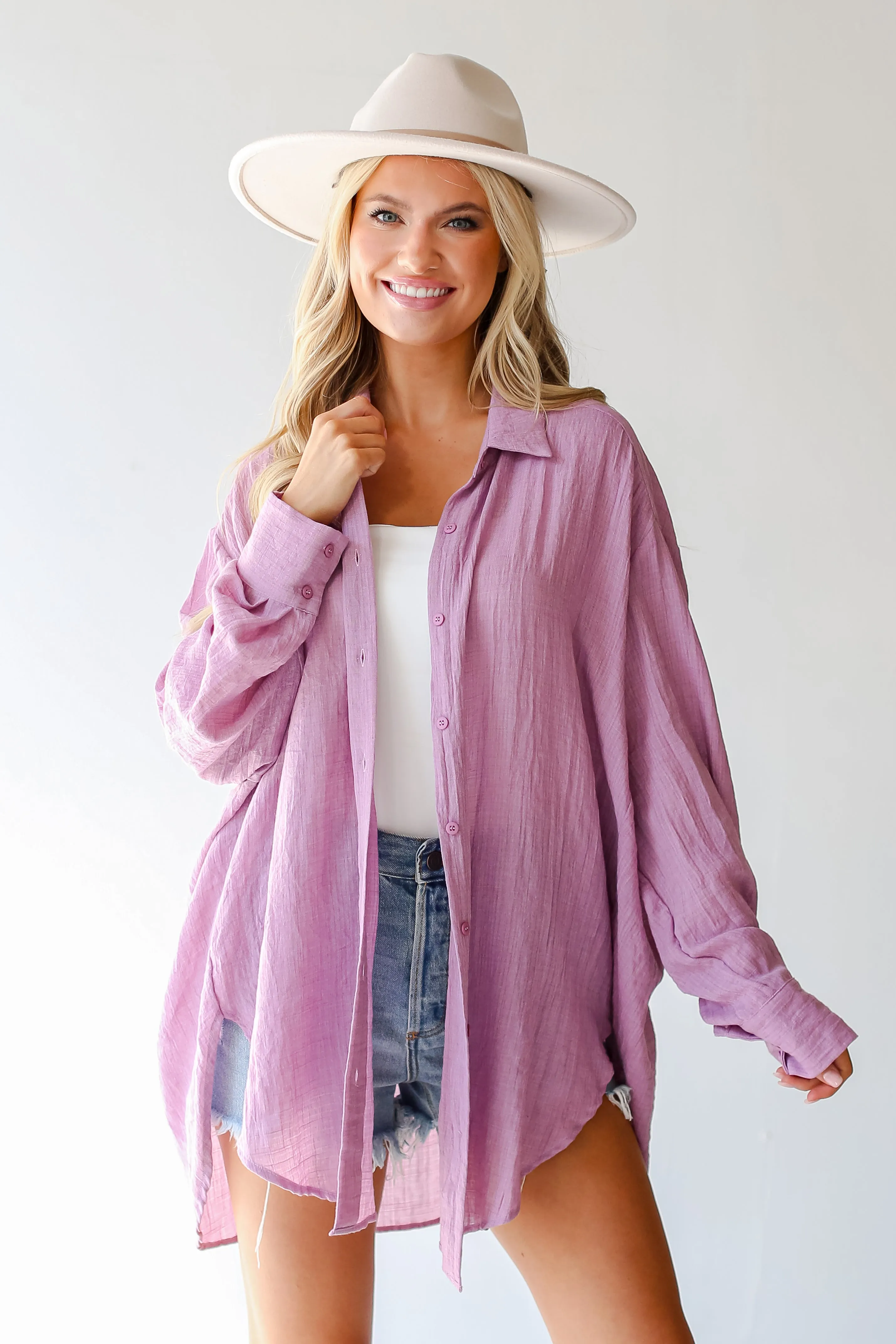 Allison Oversized Button-Up Blouse