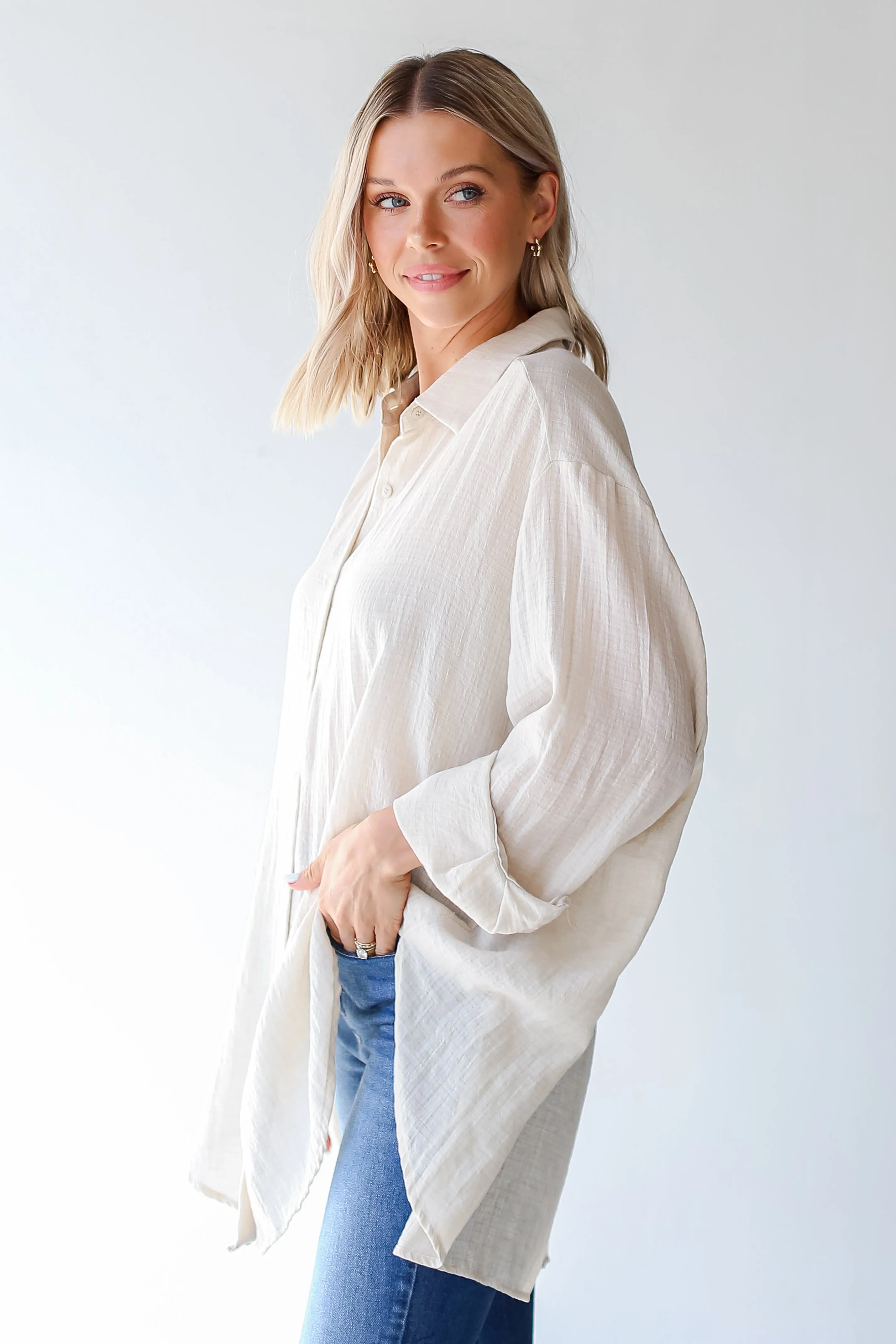 Allison Oversized Button-Up Blouse