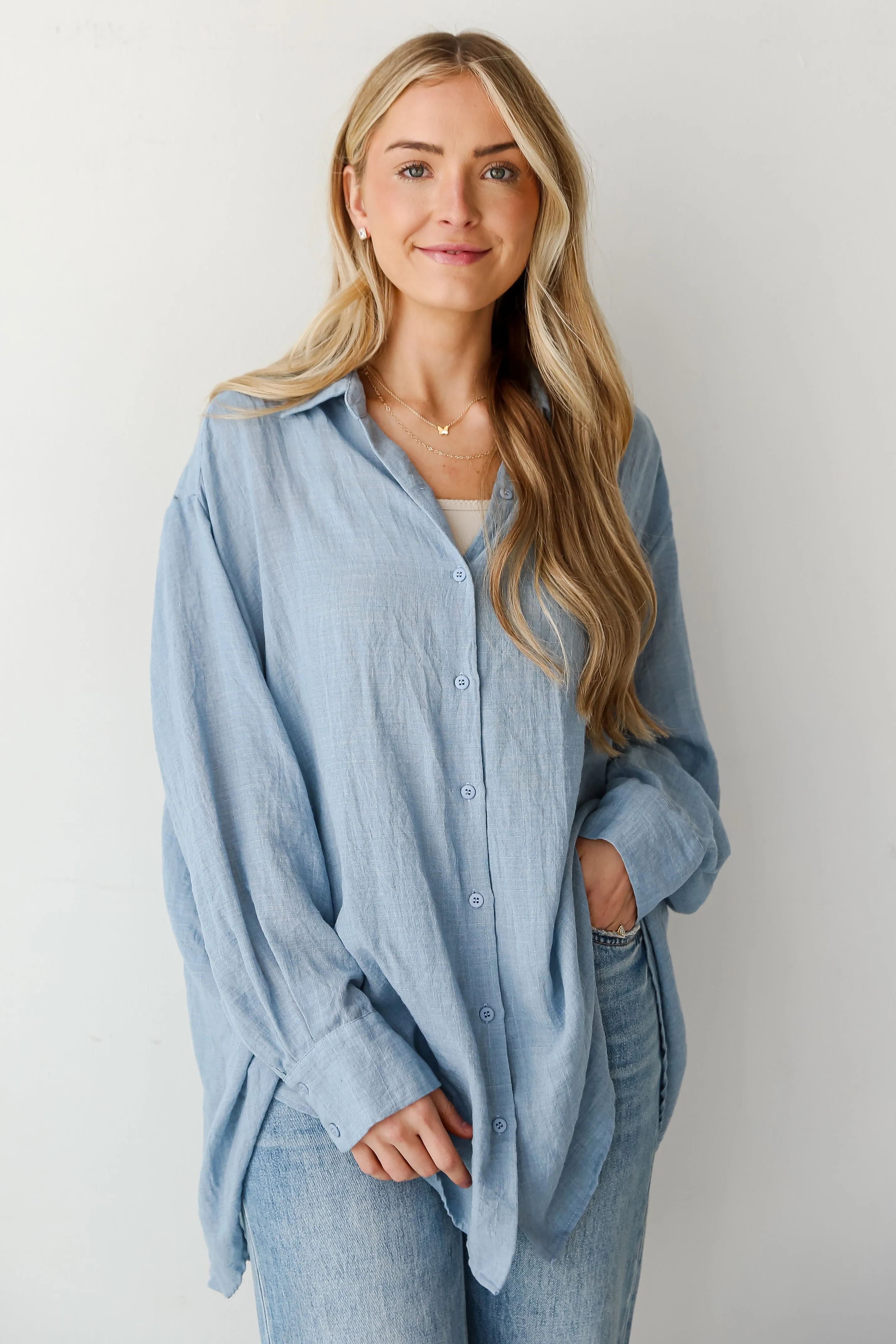 Allison Oversized Button-Up Blouse