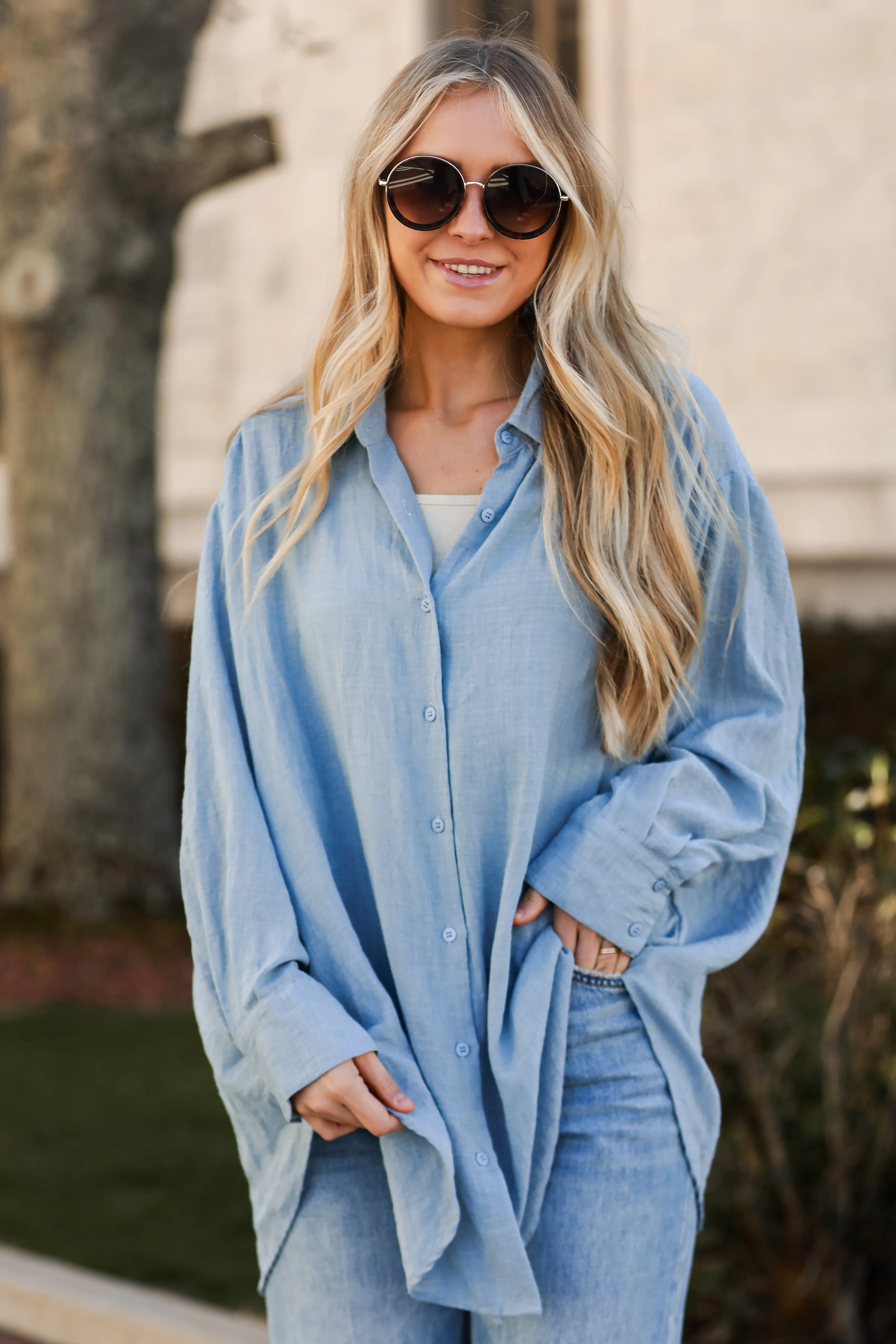 Allison Oversized Button-Up Blouse