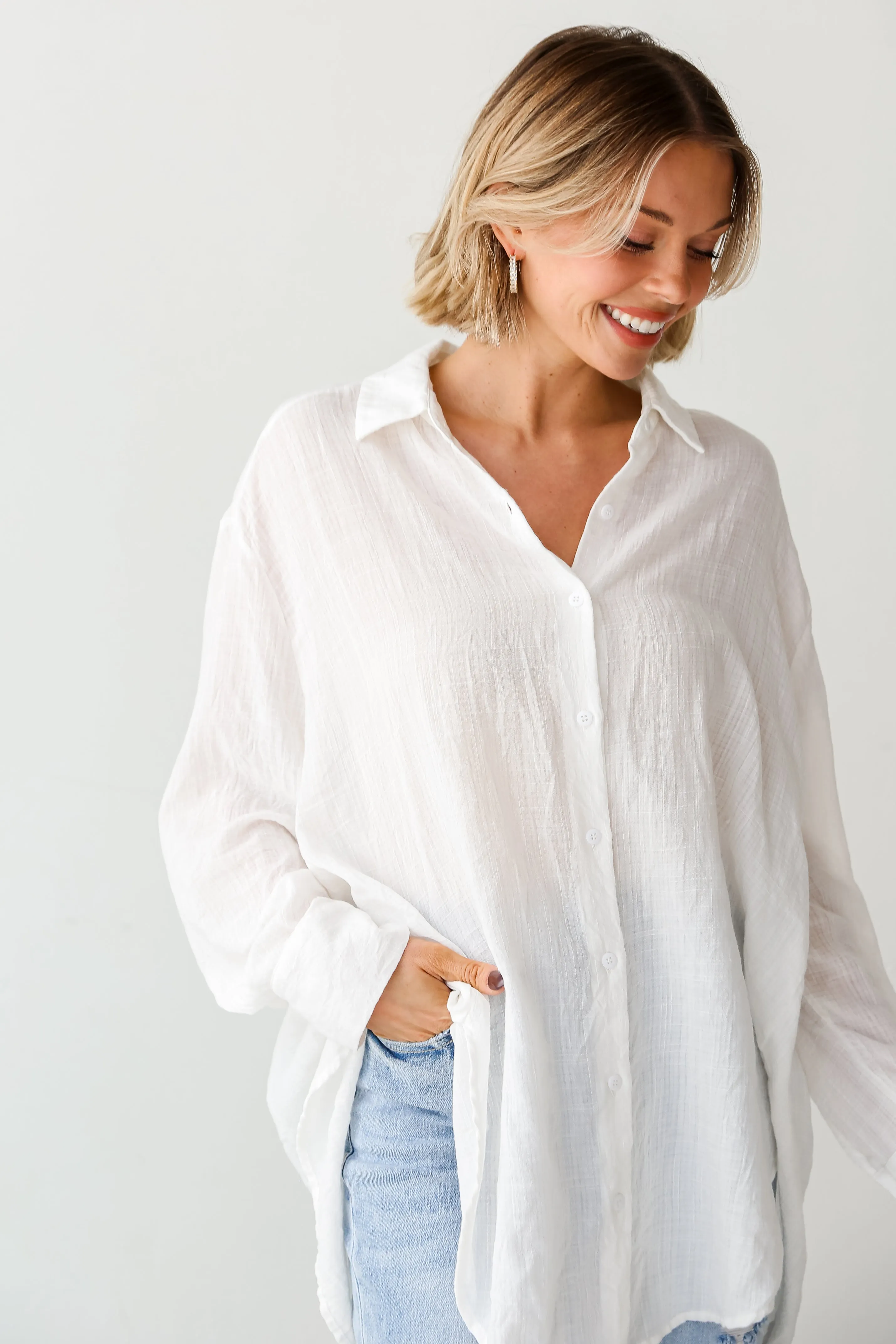 Allison Oversized Button-Up Blouse