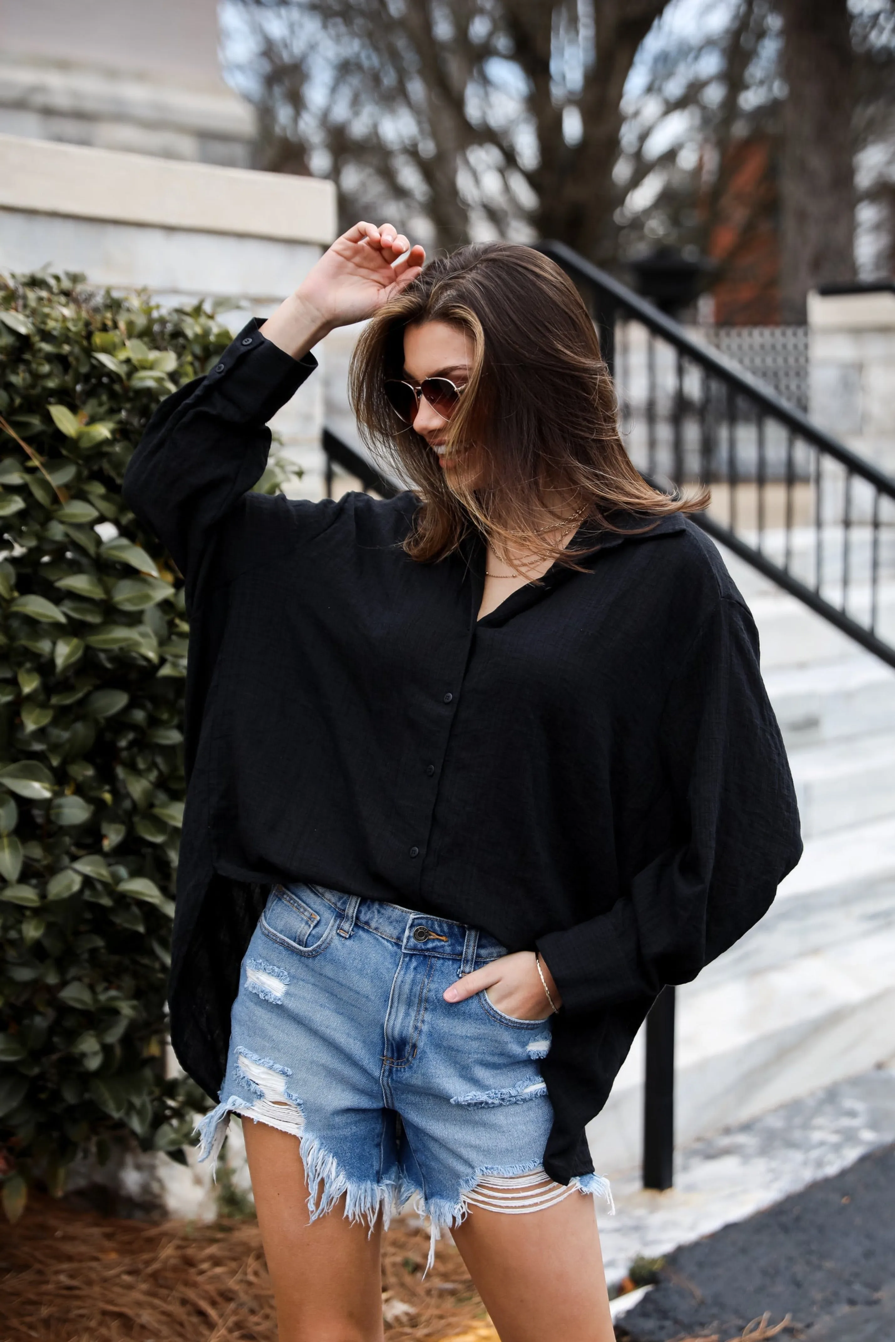 Allison Oversized Button-Up Blouse