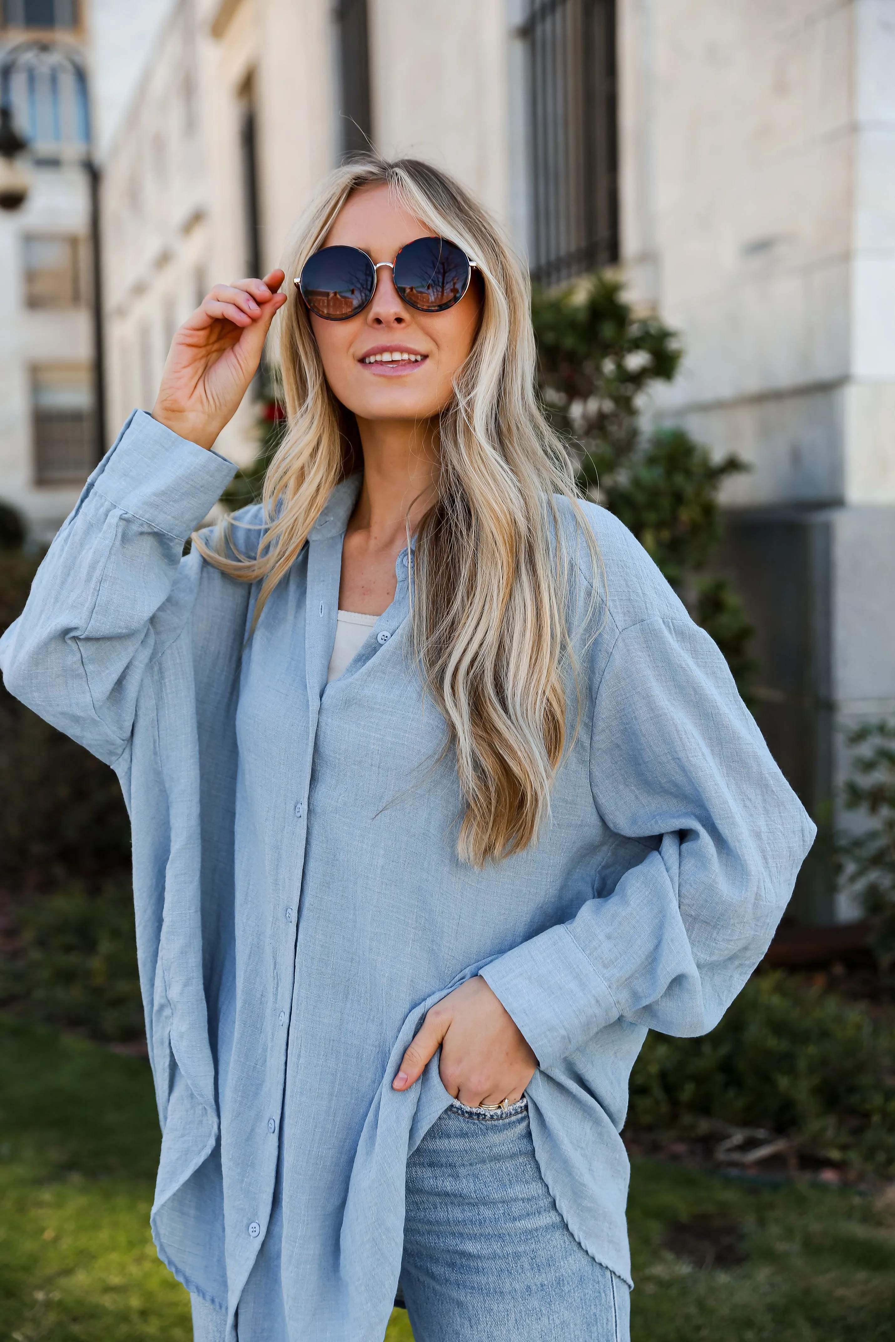 Allison Oversized Button-Up Blouse