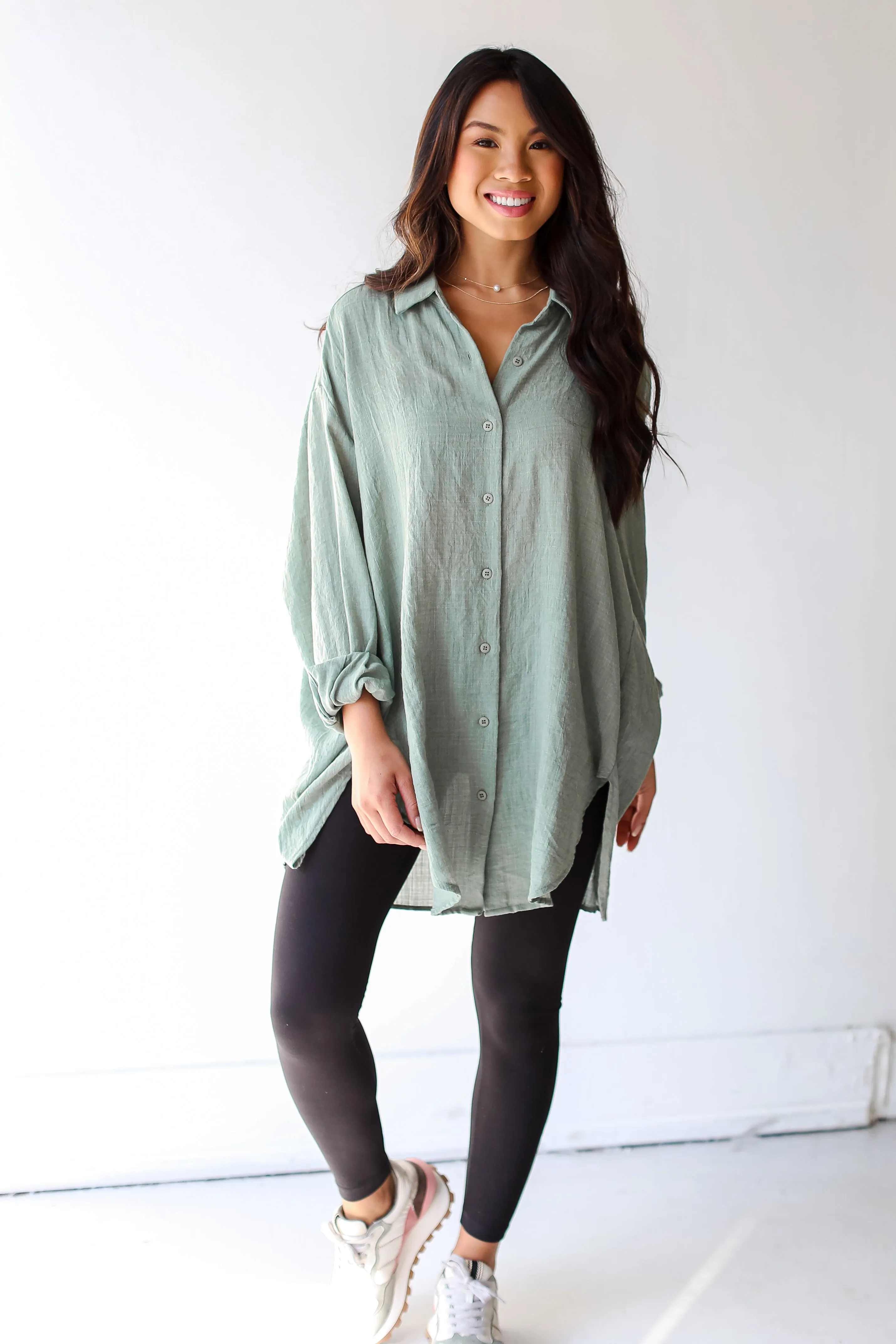 Allison Oversized Button-Up Blouse