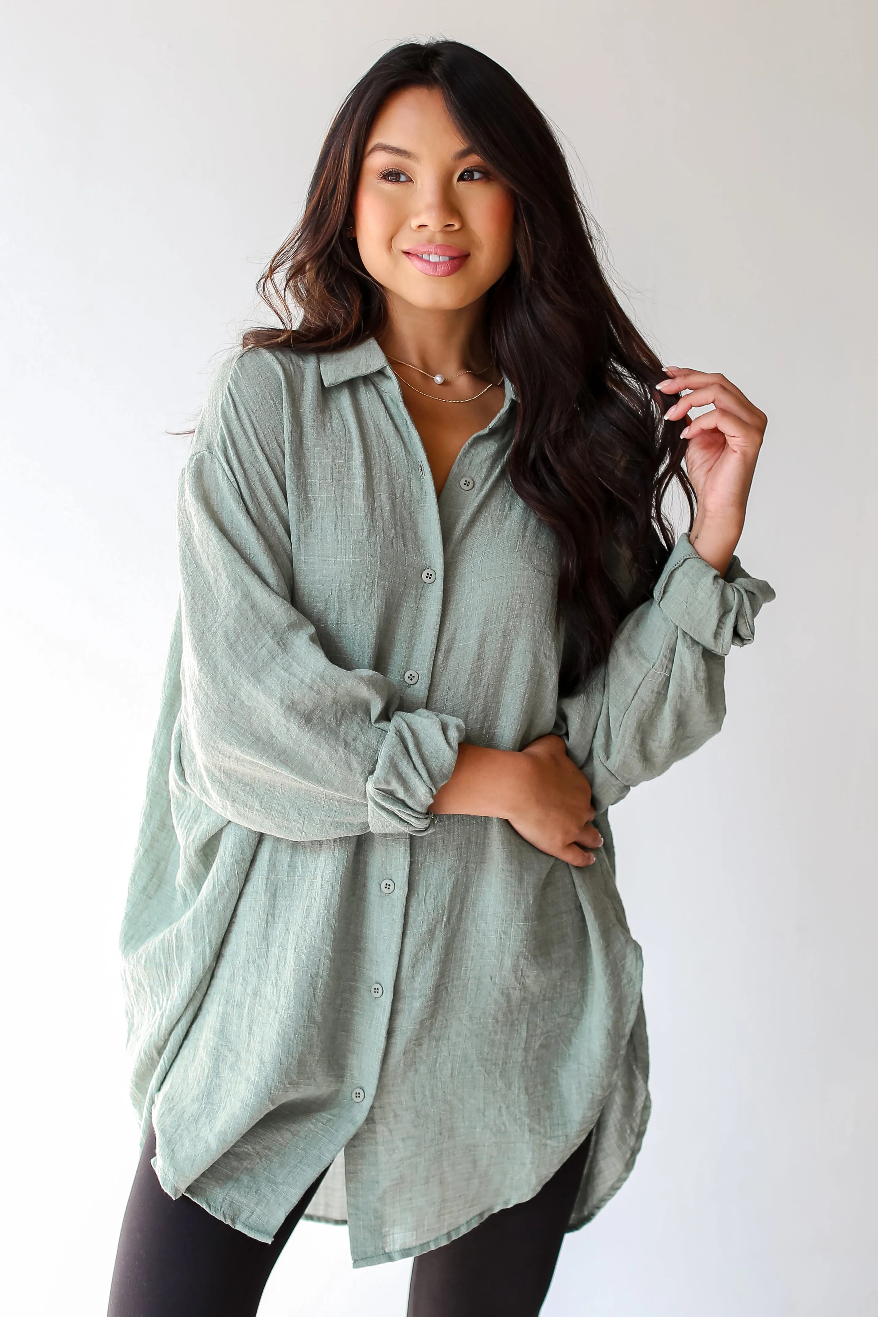 Allison Oversized Button-Up Blouse