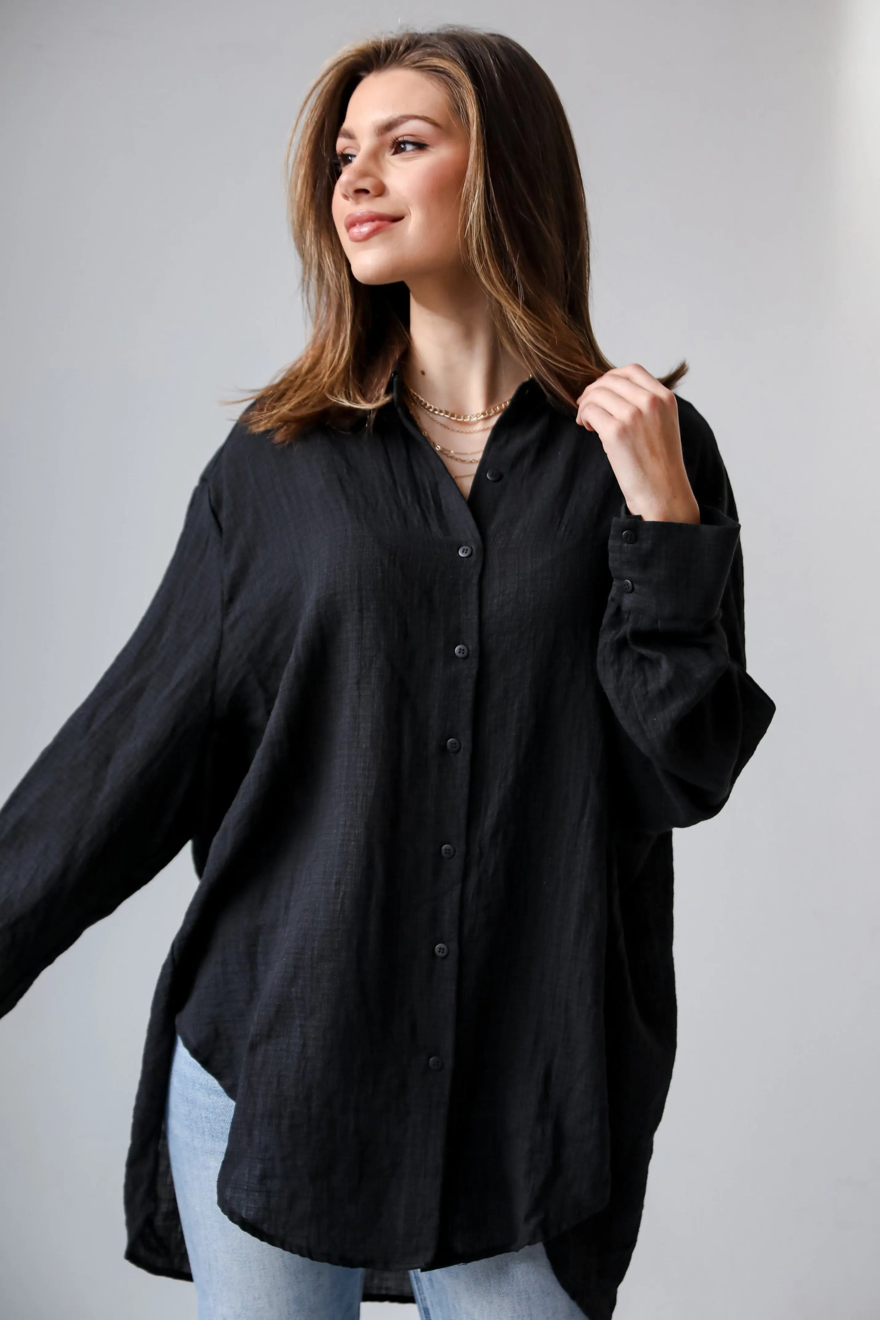 Allison Oversized Button-Up Blouse