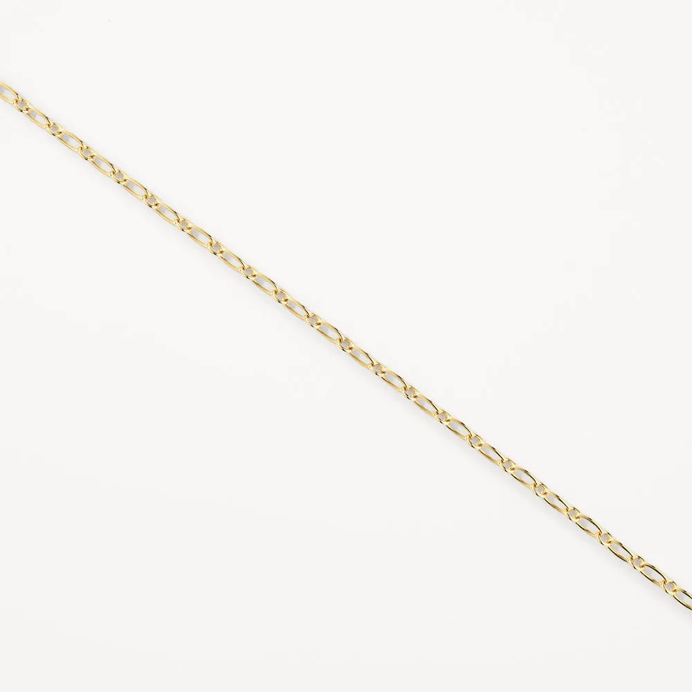 Alternating Paperclip Chain Necklace in Gold