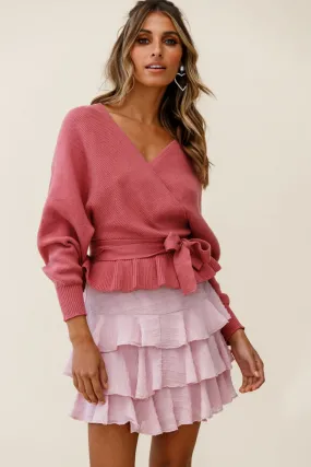 Amara Long Sleeve Knit Top Rose