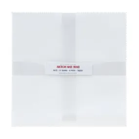 American Made Brand Cotton Solids White 10" Squares