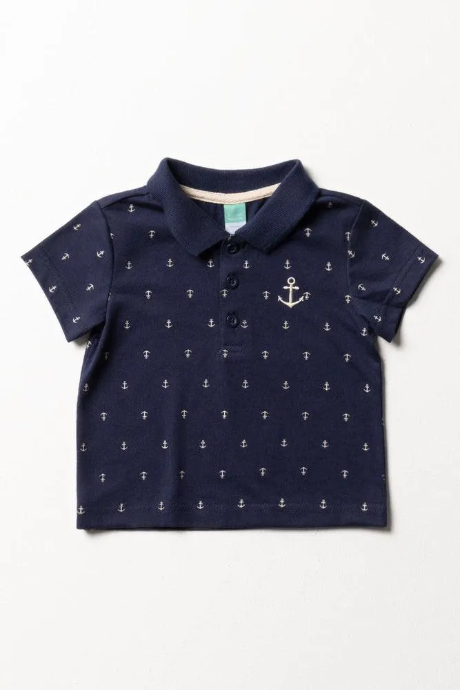 Anchor Short Sleeve Golfer Navy