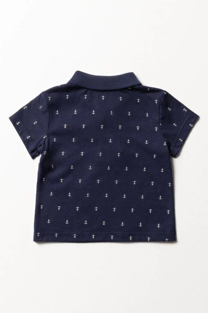 Anchor Short Sleeve Golfer Navy