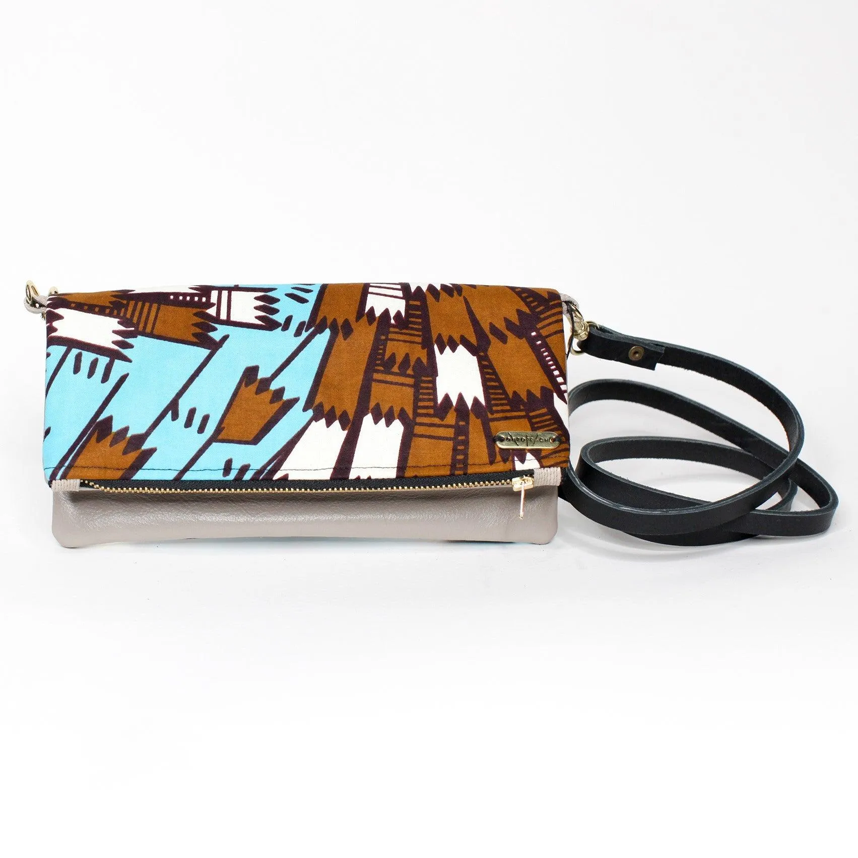 Ankara Clutch - Jagged Brown