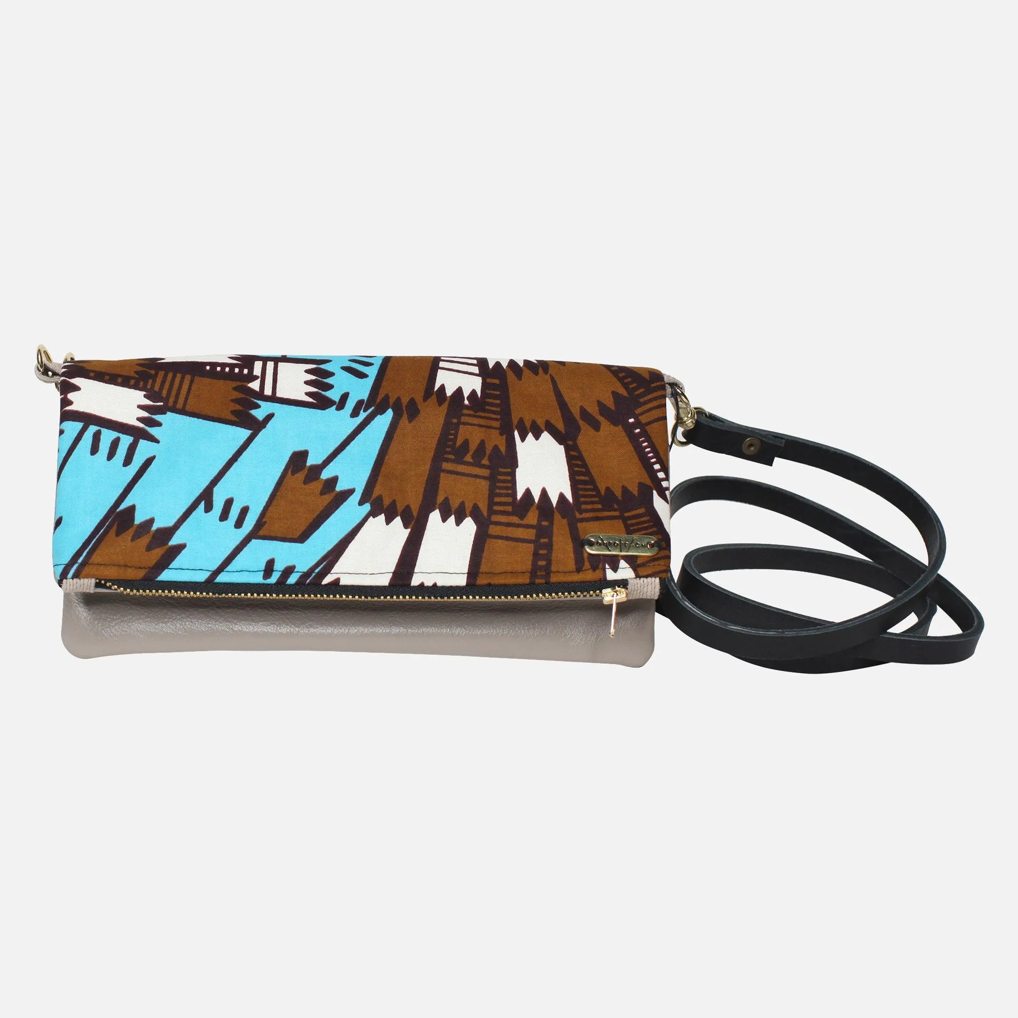 Ankara Clutch - Jagged Brown