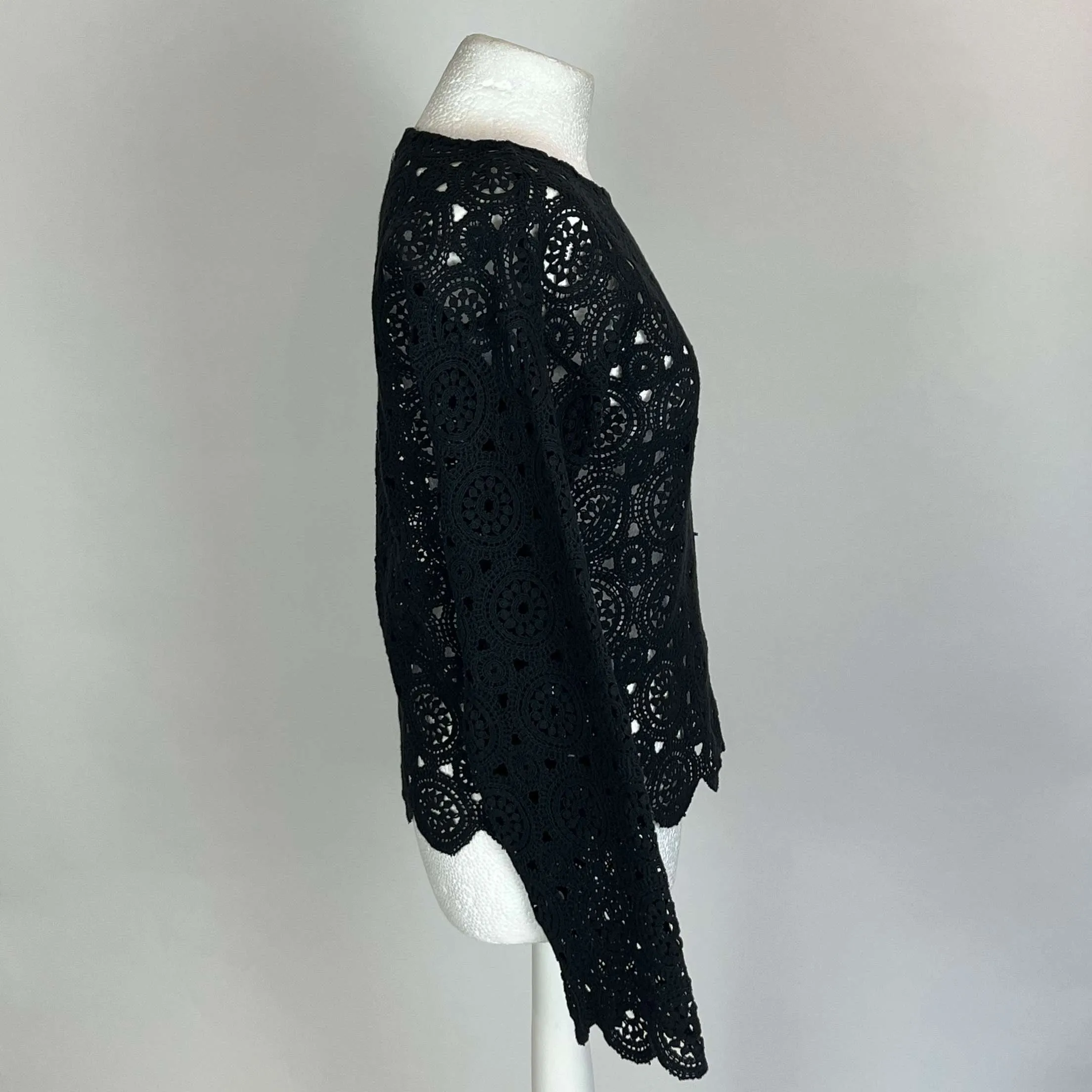 Apiece Apart Black Crochet Tunic Top S