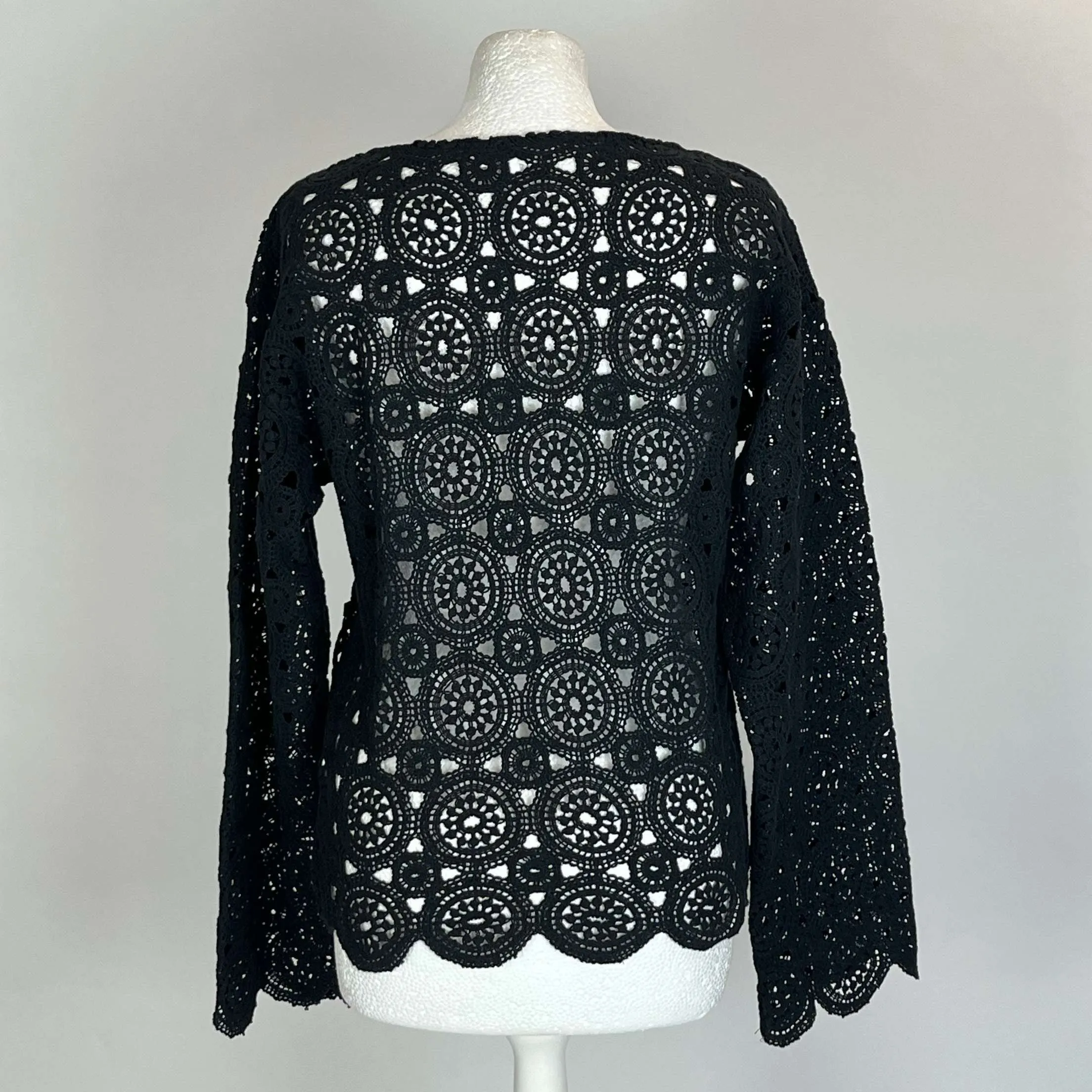 Apiece Apart Black Crochet Tunic Top S