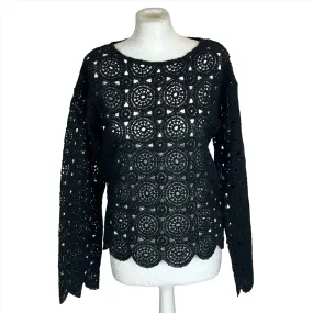 Apiece Apart Black Crochet Tunic Top S