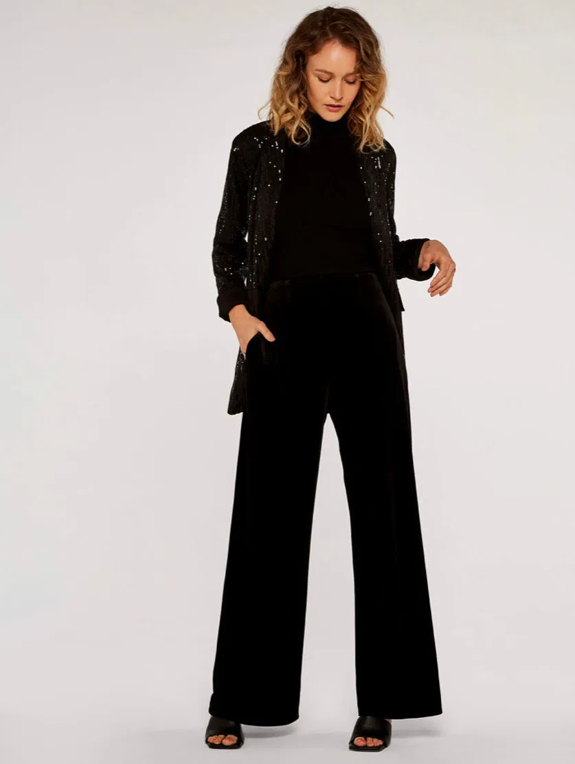 Apricot Sequin L/S Belt Blazer