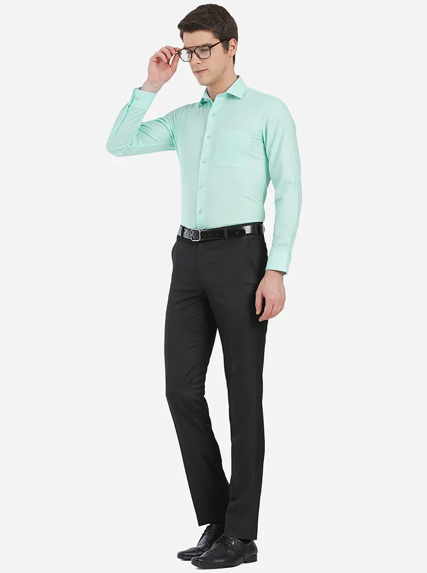 Aquamarine Green Dobby Slim Fit Formal Shirt | JadeBlue