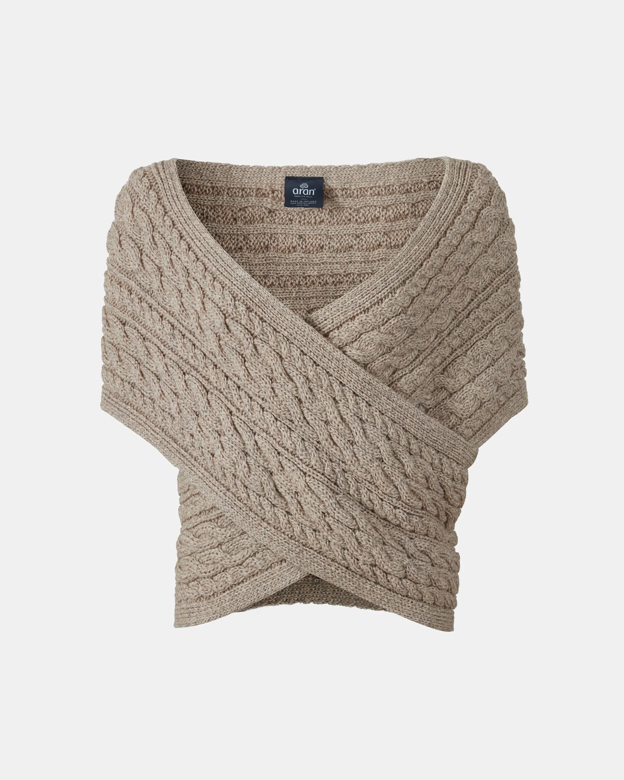 Aran Crossover Wrap | Oatmeal