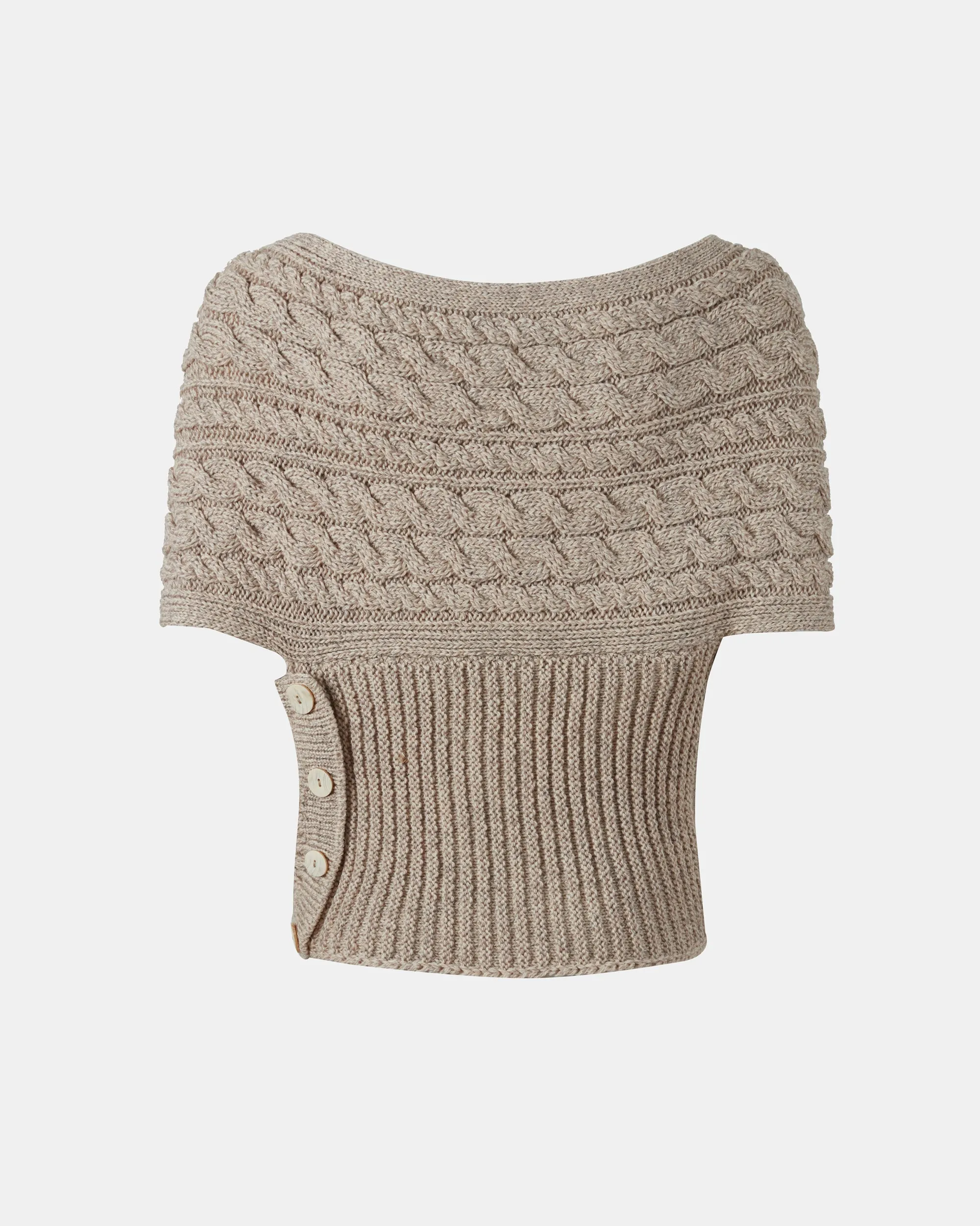 Aran Crossover Wrap | Oatmeal