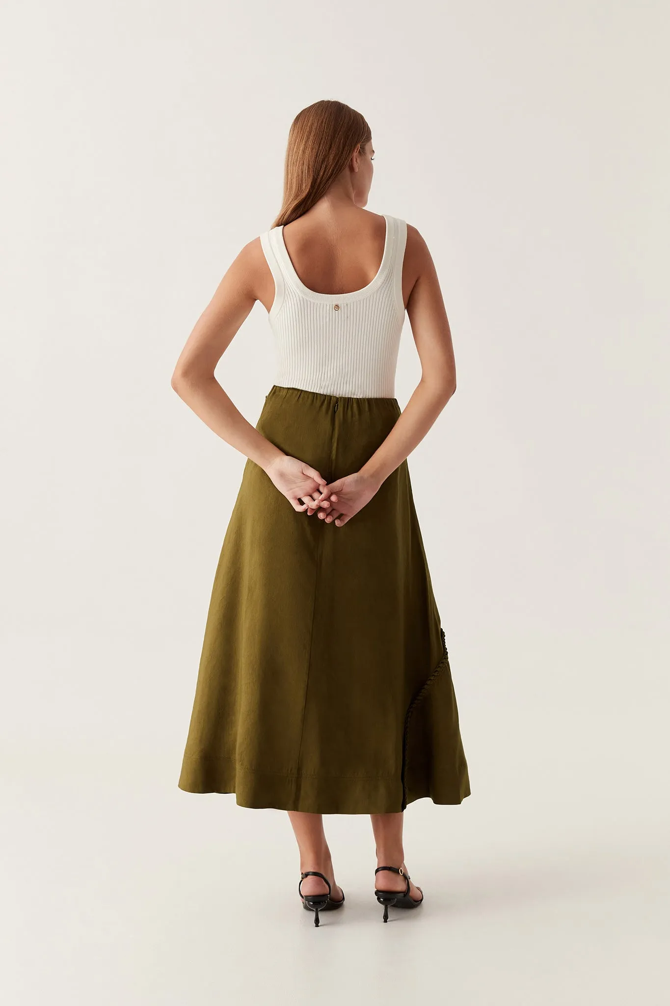 Arbour Whipstitch Midi Skirt