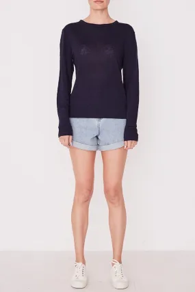 Assembly Label - Mara Linen Long Sleeve Tee - Indigo