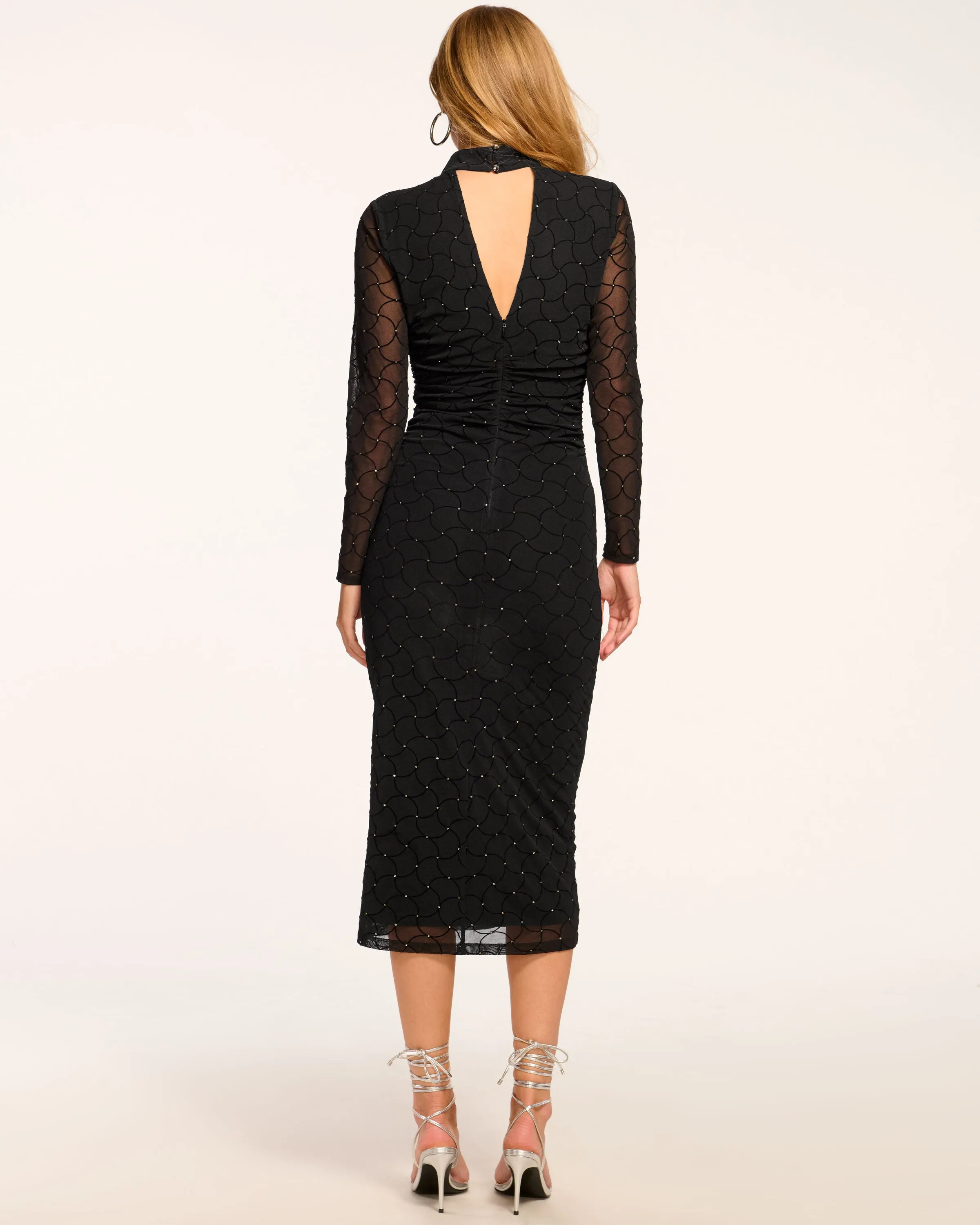 Aurelia Embellished Long Sleeve Midi Dress